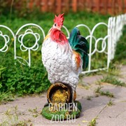 Фигура садовая Петух с горшком высота 52см полистоун F07780 - фото 30884