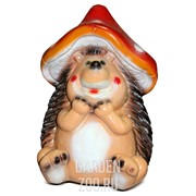 Фигура Ёжик в шляпке мухомора полистоун высота 40см F07795 - фото 30918