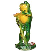 Фигура садовая Лягушка стоит с цветком высота 40 см F07793 - фото 30924