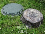 Крышка люка Пень маленький 60см стеклопластик U07697 - фото 31046