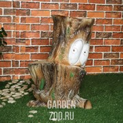 Фигура для сада Пень с глазами стеклопластик высота 60см F07184 - фото 31057