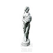 Скульптура декоративная Девушка с цветами белая матовая высота 77см F03003-WM - фото 31114