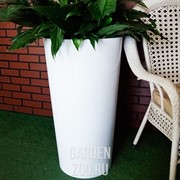Кашпо Лилия 40*75см белый с вкладышем - фото 32247