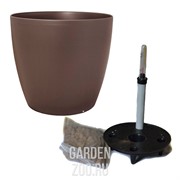 Горшок МАТИЛЬДА 12*11 с поливом серый - фото 32311