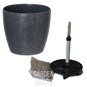 Горшок МАТИЛЬДА 24*22 с поливом серый глиттер - фото 32324