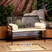 Скамья диван кованый с мягким сиденьем чёрный длина 110см 941-10 - фото 32357