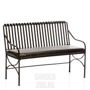 Скамья диван кованый с мягким сиденьем чёрный длина 110см 941-10 - фото 32358