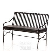 Скамья диван кованый с мягким сиденьем чёрный длина 110см 941-10 - фото 32359