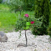 Подставка напольная Птица садовая кованая высота 74см чёрно-золотая 95-001-BG - фото 32882