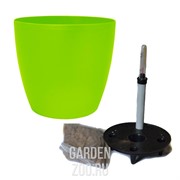 Горшок МАТИЛЬДА 12*11 с поливом оливковый - фото 33259