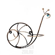 Цветочница настенная Улитка на 1 горшок 15см чёрно-золотая металл 96-004 - фото 33454