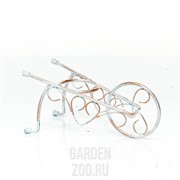 Подставка Тачка на 1 цветок металлическая диаметр 10см 95-039 - фото 33462