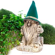 Фигура Гном на пне в шляпе флокированный FL08404-Z - фото 34892