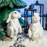 Фигура Заяц Русак флокированный FL07436 - фото 34903