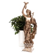 Скульптура парковая Девушка с павлином под бронзу высота 144см F08463 - фото 35344