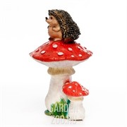 Фигура Ёжик на мухоморе высота 67см полистоун F08589 - фото 35357