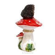 Фигура Ёжик на мухоморе высота 67см полистоун F08589 - фото 35358