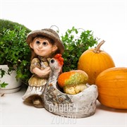 Кашпо девочка с курицей - фото 35364