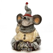 Фигура новогодняя Крыс в шарфе праздничный высота 40см F08670 - фото 35367