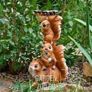 Фигура садовая поилка для птиц Белочки F08218 - фото 35379