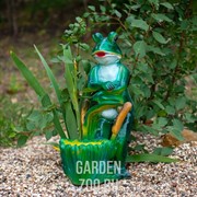 Фигура садовая с кашпо Лягушка в камышах высота 45 см F04050 - фото 35426