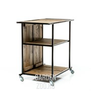 Стол с полками для летней кухни на колёсиках 59-259 - фото 35449