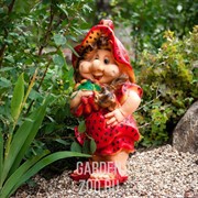 Фигура садовая Гном девочка клубничка F08195 - фото 35459