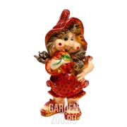 Фигура садовая Гном девочка клубничка F08195 - фото 35460