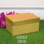 Набор коробок 15,7*11,2*8,2см 3шт с полосками золотая - фото 35826