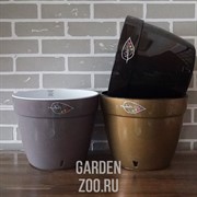 Горшок Асти 12л чёрное золото-чёрный - фото 35895