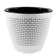 Кашпо Ротанг 1,6л белый-черный - фото 36221