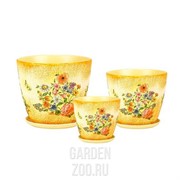 Набор горшков БУТОН 3шт декупаж - фото 38002
