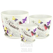 Набор горшков БУТОН 3шт декупаж - фото 38003