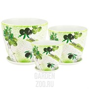 Набор горшков БУТОН 3шт декупаж - фото 38004