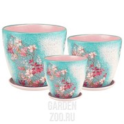 Набор горшков БУТОН 3шт декупаж - фото 38005