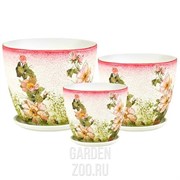Набор горшков БУТОН 3шт декупаж - фото 38006
