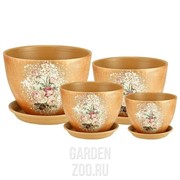 Набор горшков МИЛАН 4шт декупаж - фото 38008