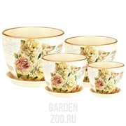 Набор горшков МИЛАН 4шт декупаж - фото 38010