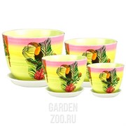 Набор горшков МИЛАН 4шт декупаж - фото 38011