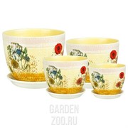 Набор горшков МИЛАН 4шт декупаж - фото 38012