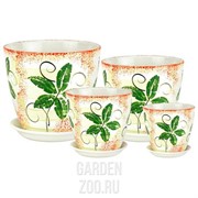 Набор горшков ЛИСТ 4шт - фото 38016