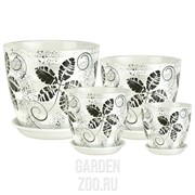 Набор горшков ЛИСТ 4шт - фото 38017