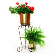 Цветочница напольная на 1 цветок кованая чёрно-золотая 25-012 - фото 38817