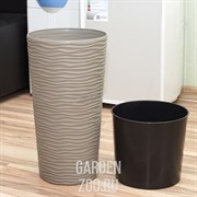 Кашпо Фьюжн 22*41,5 какао со вставкой - фото 39041