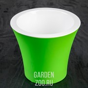 Горшок Сити 15*13 лайм-белый с вкладышем - фото 39146