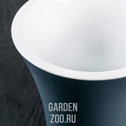 Горшок Сити 17,5х15 антрацит-белый с вкладышем 2,3л - фото 39149