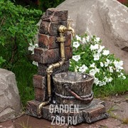 Умывальник садовый с кадкой и латунным краном высота 71 см U08765 - фото 39252