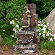 Умывальник садовый с кадкой и латунным краном высота 71 см U08765 - фото 39256