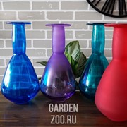 Ваза бутылка 2981 лиловая матово-прозрачная - фото 39331