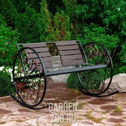 Кресло качалка кованое с ДПК и ажурными элементами 881-46R - фото 39362